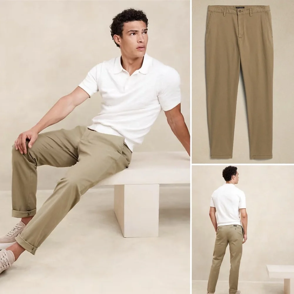 Men’s Banana Republic Athletic Lived-In Chino Size 31/34 Shade Acorn